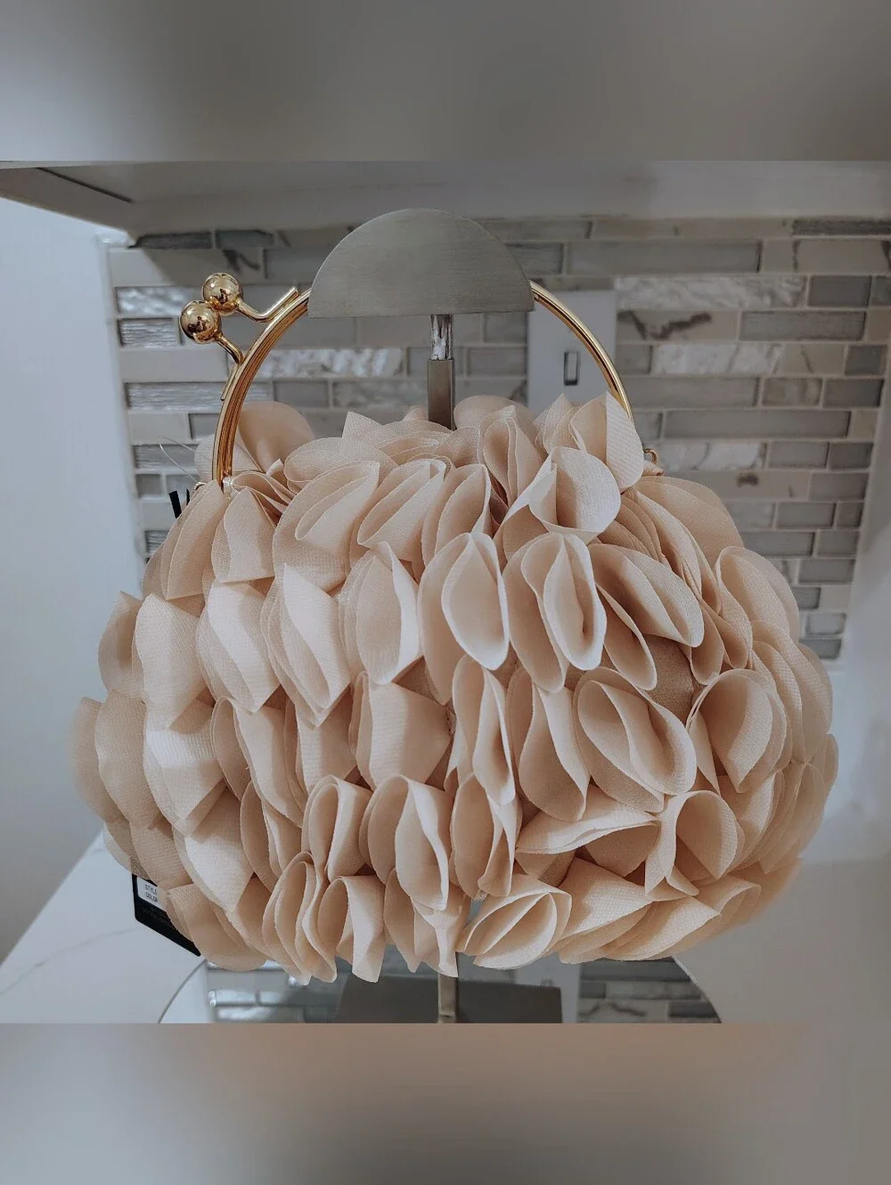 NWT Sincerely Jules Top-Handle Kisslock Purse - Chiffon Petals w/GHW